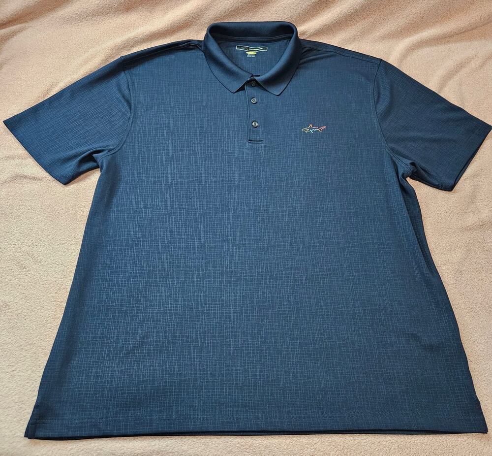 Greg Norman Men's Play Dry Performance Golf Polo Shirt, Navy Blue, Size XXXL